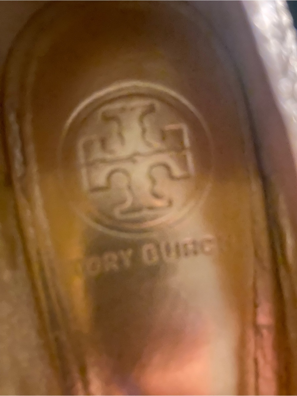 Tory Burch Rose Gold Metallic Peep-Toe Wedges - Picture 2 of 7